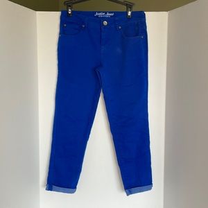 Justice Jeans Shine bright blue cuffed Girls size 16R